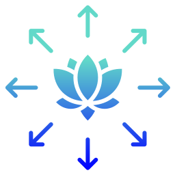 pictogramme fleur de lotus en expansion